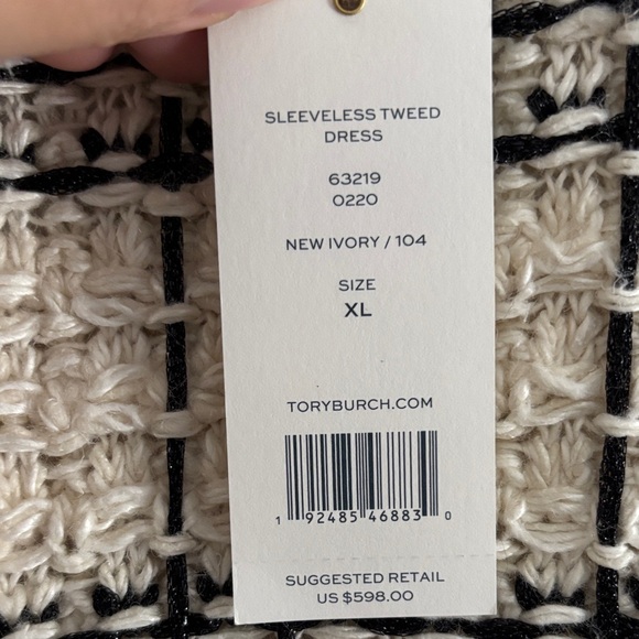 Tory Burch Black and Cream Plaid Mini Dress - Picture 2 of 4